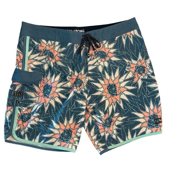 Billabong Airlite Men's Swimwear Floral Print Surf Boardshorts Blue Size 36 - Picture 1 of 8